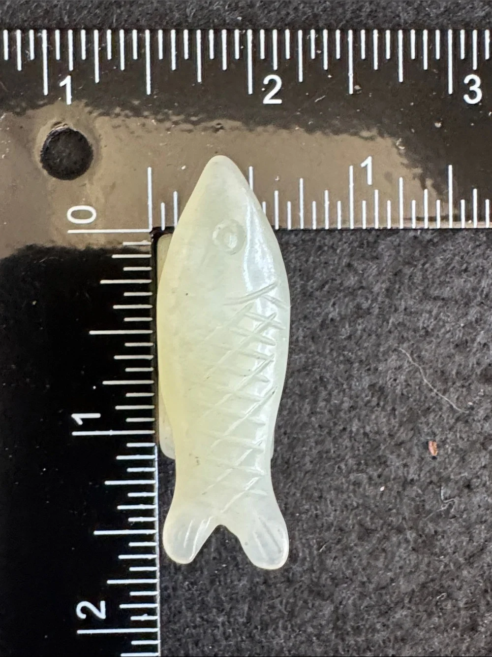 VTG Hand Carved Pale Jade Fish Chopstick Knife Rest Set of 10 Chinese